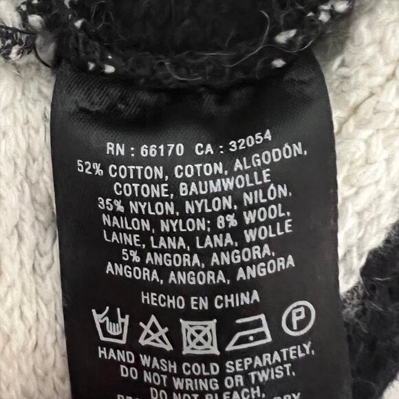 Anthropologie HWR Monogram Spike Striped Cardigan Sweater Small Black White - Picture 9 of 9